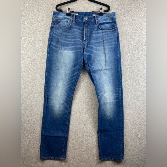 Gap standard taper jeans mens 35x34 factory fade cotton - Picture 1 of 11